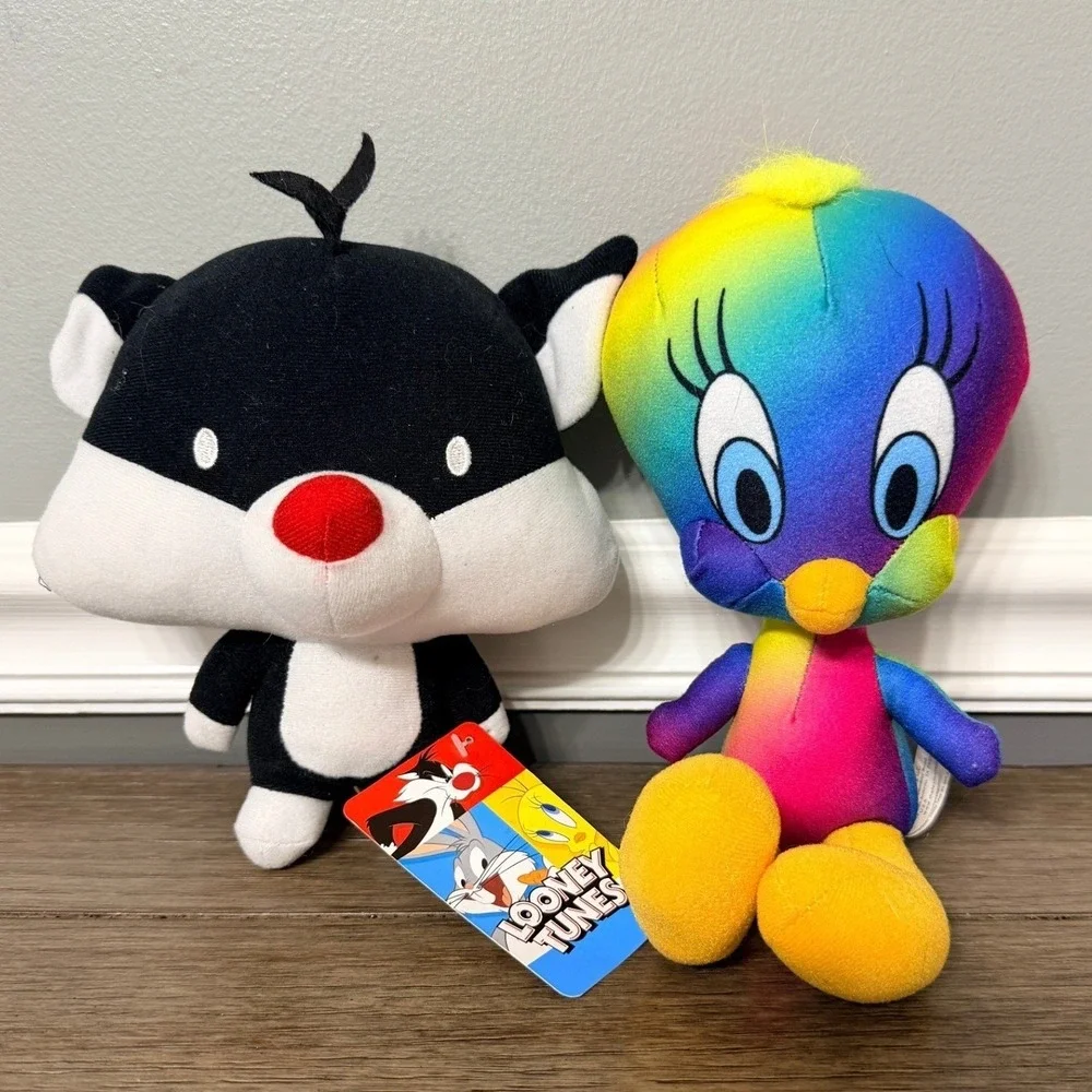 Looney Tunes Chibi Sylvester and Rainbow Tweety Bird Plush Set Stuffed Toy 7